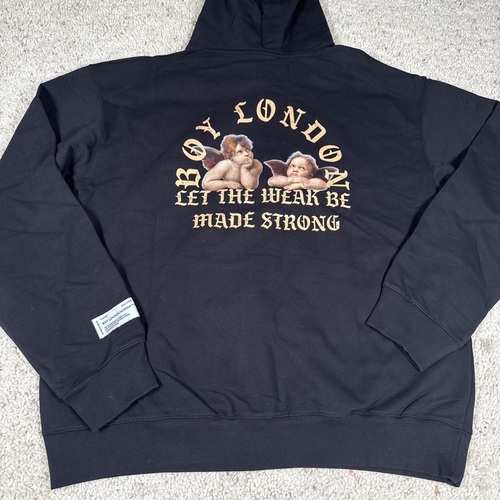 NWT Boy London Let The Weak Be Made Strong Cherub Angel Pullover Hoodie XL NEW
